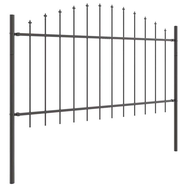 vidaXL Garden Fence Grey 170 x 140 cm Powder-Coated Steel