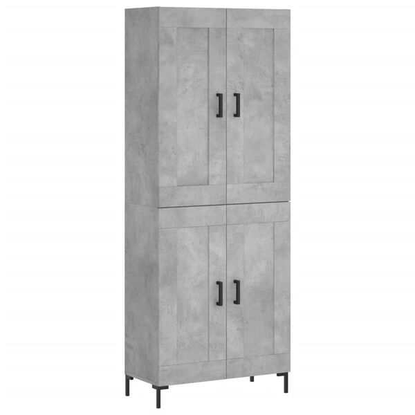 vidaXL Highboard Concrete Grey 69.5x34x180 cm Engineered Wood