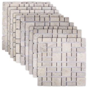 vidaXL Mosaic Tiles Cream 30 x 30 cm Marble