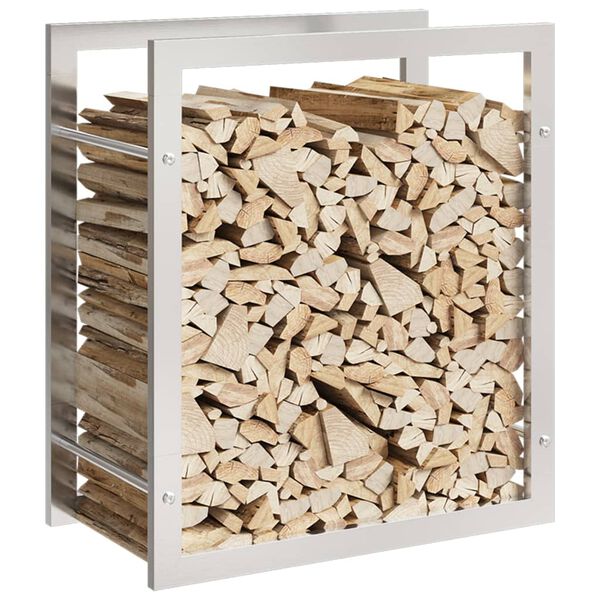 vidaXL Firewood Rack 50x28x56 cm Stainless Steel
