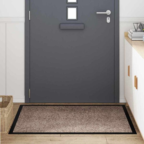 vidaXL Door Mat Beige 120 x 80 x 1.2 cm Teddy Fabric