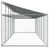 vidaXL Dog Cage with Roof and Door Grey 12x2x2 m Galvanised Steel