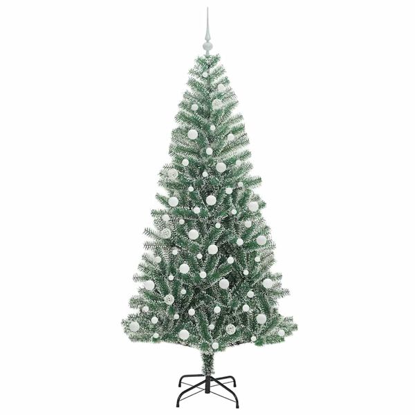 vidaXL Artificial Christmas Tree Snow Flocked with LED Light 210 cm