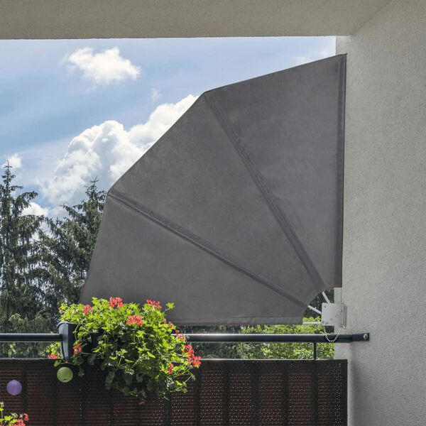 HI Balcony Screen 1.2x1.2 m Black Polyester
