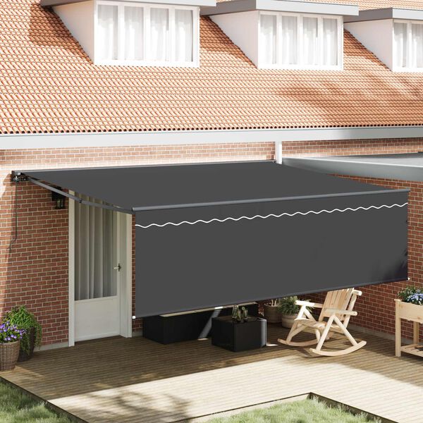 vidaXL Retractable Awning Manual Anthracite 450 x 300 cm