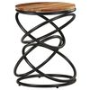 vidaXL End Table | Natural and Black | Solid Acacia Wood, Iron | 40x40x52 cm