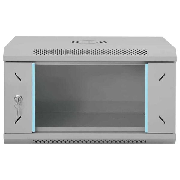 vidaXL Network Cabinet with Storage Grey 53 x 45 x 30 cm Steel