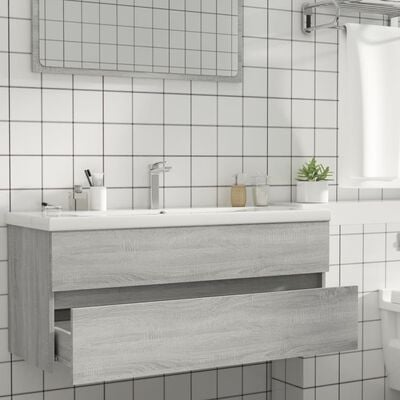 vidaXL Sink Cabinet Grey Sonoma 100x38.5x45 cm Engineered Wood