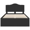 vidaXL Bed Frame with Headboard Black 135 x 190 cm Solid Pine Wood