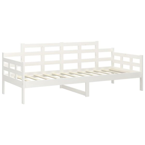 vidaXL Day Bed without Mattress White Solid Wood Pine 80x200 cm
