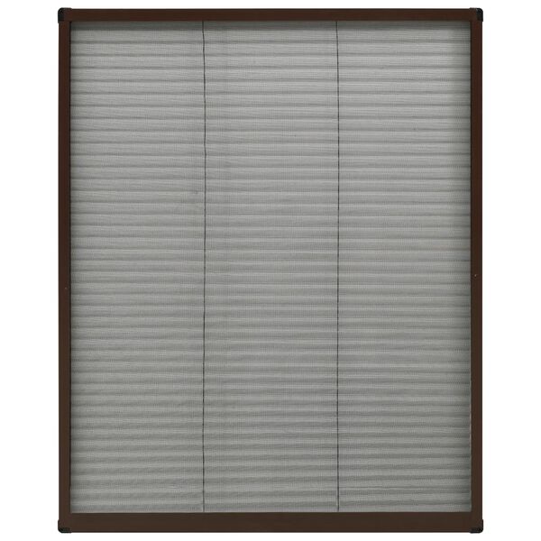 vidaXL Plisse Insect Screen for Windows Aluminium Brown 60x80 cm
