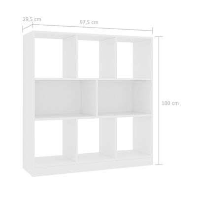 vidaXL Book Cabinet White 97.5x29.5x100 cm Engineered Wood