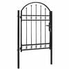 vidaXL Fence Gate ASSEN with Arched Top Steel 100x125 cm Black