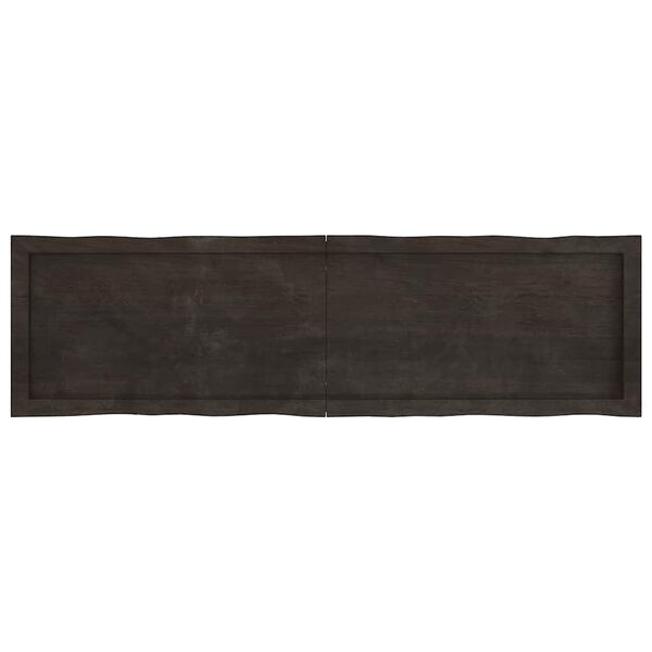 vidaXL Table Top Dark Brown 140x40x(2-6) cm Treated Solid Wood Live Edge