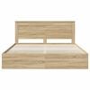 vidaXL Bed Frame with Drawer Sonoma Oak 200 x 200 cm Engineer Wood