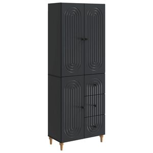 vidaXL Cabinet Set 2 pcs Black 66 x 34.5 x 90 cm Engineered Wood