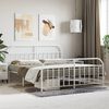 vidaXL Metal Bed Frame without Mattress with Footboard White 160x200cm