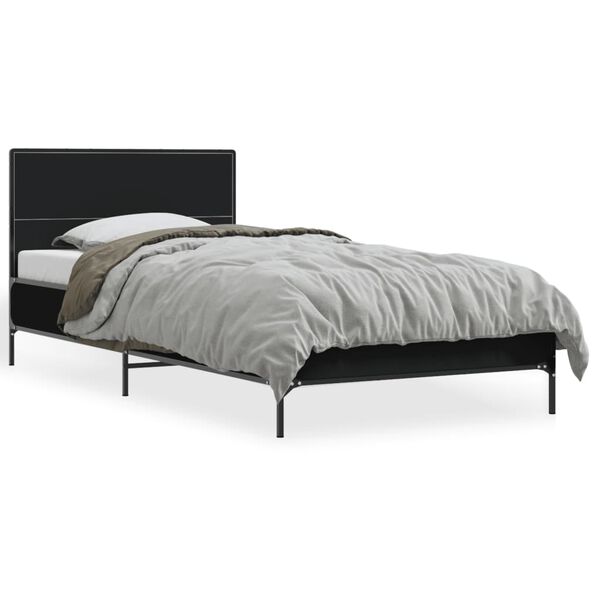 vidaXL Bed Frame without Mattress Black 90x200 cm