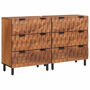vidaXL Sideboard 2 pcs Acacia Brown Finish 60 x 33 x 75 cm