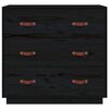 vidaXL Sideboard Black 80x40x75 cm Solid Wood Pine