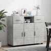 vidaXL Wooden Cabinet with Drawer Concrete Grey 88.5 x 30.5 x 73 cm