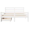 vidaXL Bed Frame without Mattress White 150x200 cm King Size Solid Wood Pine