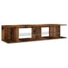 vidaXL TV Cabinet with LED Lights Old Wood 135x39x30 cm Engineered Wood