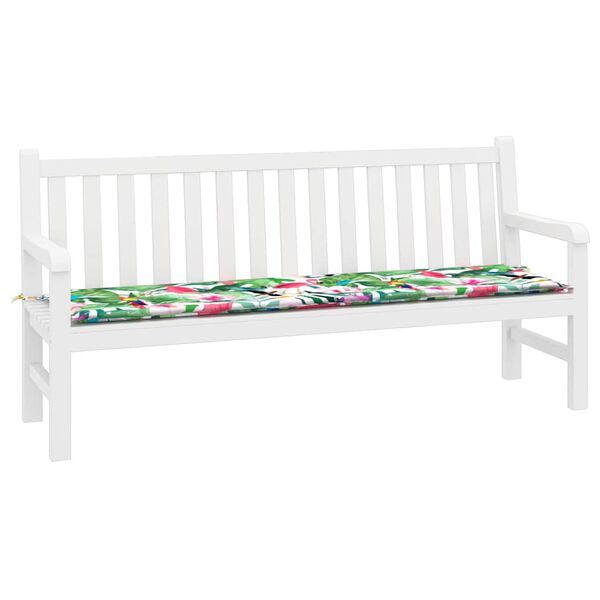 vidaXL Garden Bench Cushion Floral Green and pink 180 x 50 x 4 cm