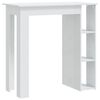 vidaXL Bar Table with Shelf High Gloss White 102x50x103.5 cm Engineered Wood