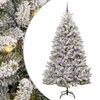 vidaXL Artificial Christmas Tree Green and White 210 cm PVC and Metal