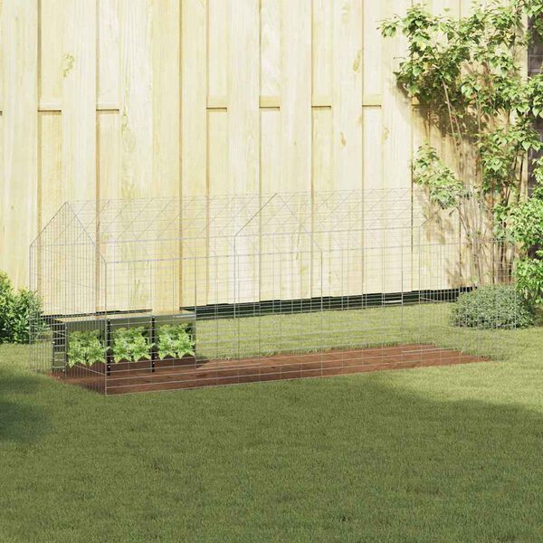 vidaXL Rabbit Cage Silver 200 x 78 x 78 cm Galvanised Steel