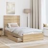 vidaXL Storage Bed with Drawer Sonoma Oak 90 x 190 cm Engineered Wood