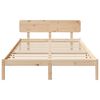 vidaXL Bed Frame with Headboard Natural 200 x 200 cm Solid Pine Wood