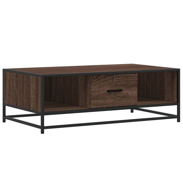 vidaXL Coffee Table Brown Oak 100x57x35 cm Engineered Wood and Metal