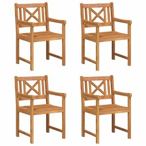vidaXL Garden Chairs 4 pcs Natural Solid Acacia Wood