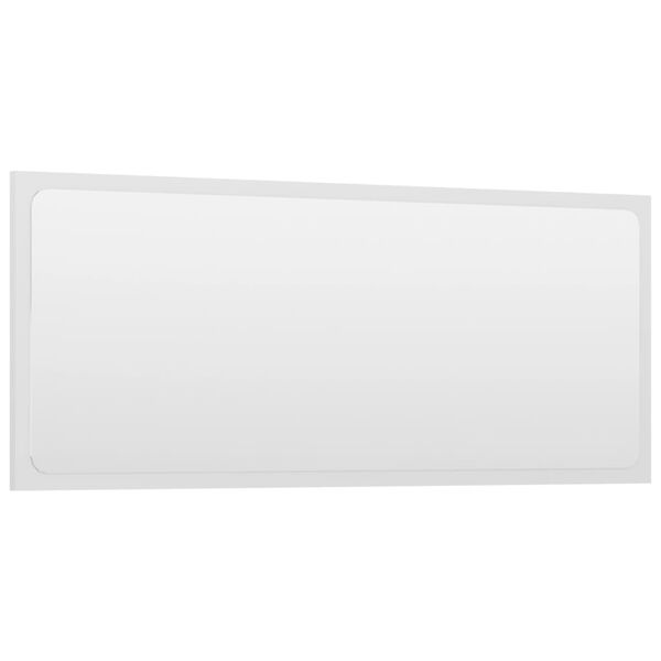 vidaXL Bathroom Mirror High Gloss White 90x1.5x37 cm Engineered Wood