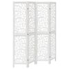 vidaXL Room Divider 4 Panels White Solid Wood Paulownia