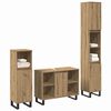 vidaXL Bathroom Furniture Set with Storage 3 pcs Brown Engineered wood