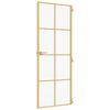 vidaXL Interior Door Slim Golden 83x201.5 cm Tempered Glass and Aluminium