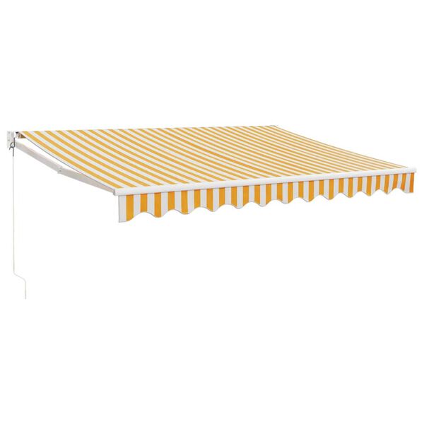 vidaXL Retractable Awning Yellow and White 3.5x2.5 m Fabric and Aluminium