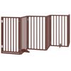 vidaXL Dog Gate with Door Foldable 15 Panels Brown 750 cm Poplar Wood