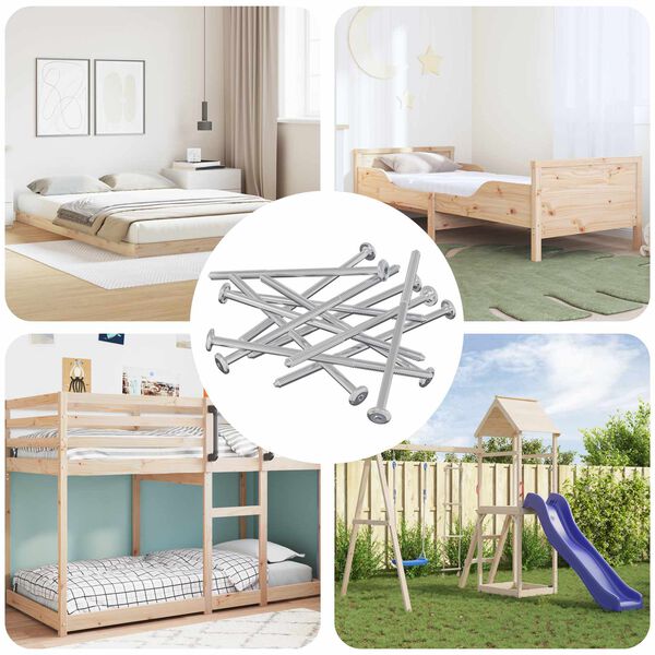 vidaXL Screw 12 pcs Silver M6 x 120 mm Steel