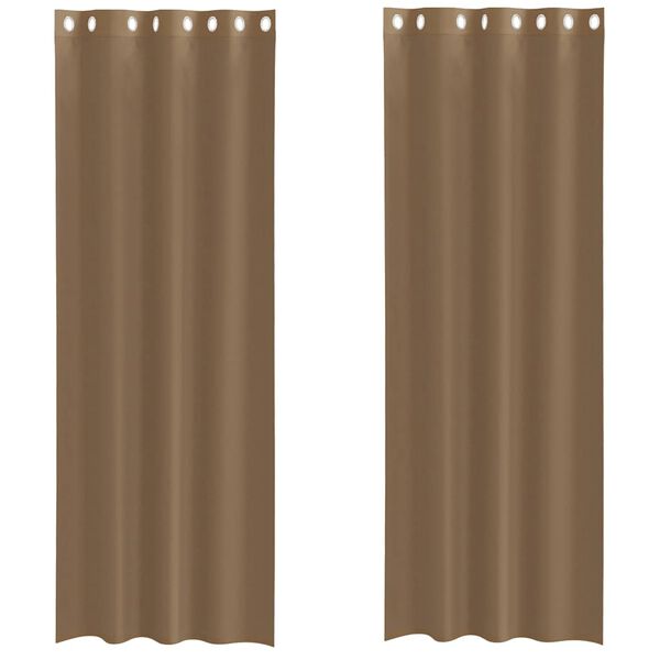 vidaXL Voile Curtains with Grommets 2 pcs Light Brown