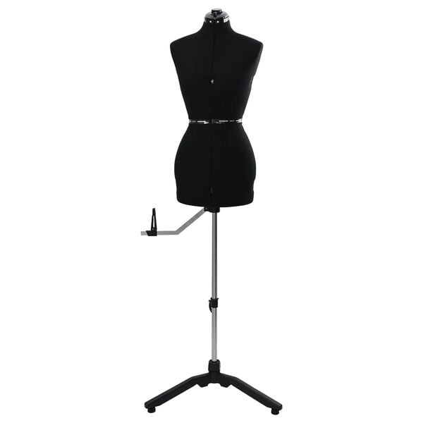 vidaXL Adjustable Dress Form Female Height Adjustable Black S Velvet