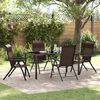 vidaXL Garden Dining Set 5 pcs Brown Powder-Coated Steel