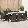 vidaXL 9 Piece Garden Dining Set with Cushions Brown Poly Rattan
