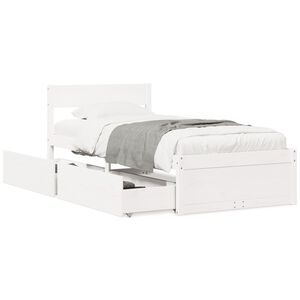 vidaXL Bed Frame without Mattress White 90x200 cm Solid Wood Pine