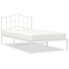vidaXL Metal Bed Frame without Mattress with Headboard White 107x203cm