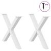 vidaXL Dining Table Legs X-Shaped 2 pcs White 90x(72-73) cm Steel