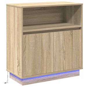 vidaXL LED Sideboard Sonoma Oak 71 x 34.5 x 75 cm Engineered Wood